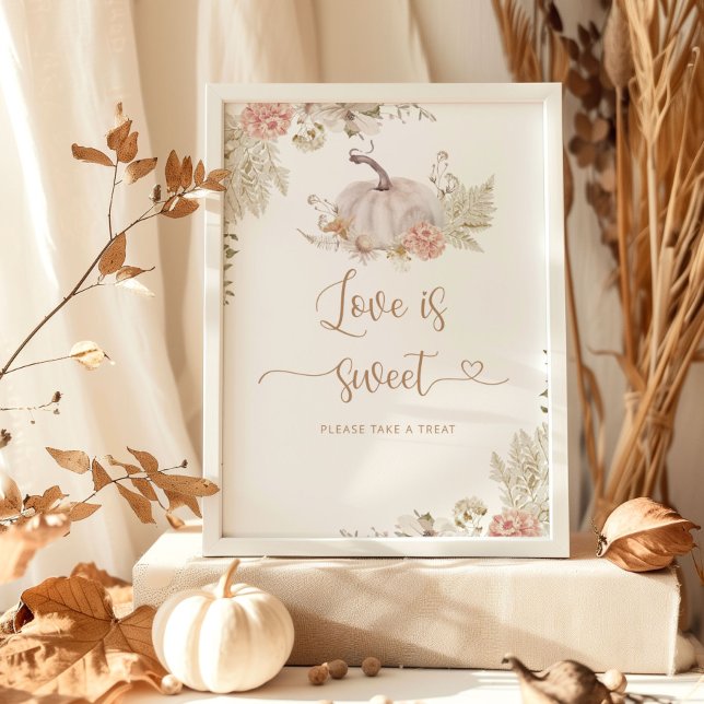 Poster Elegante boho outono O amor é doce aproveite um ag (Criador carregado)