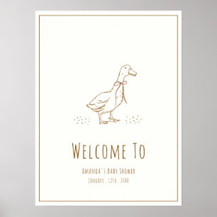 Poster Elegante Boho Silly Goose Baby Shower Bem-vindo