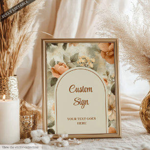 Poster Elegante Boho Terracota Marfim Sage Floral Persona