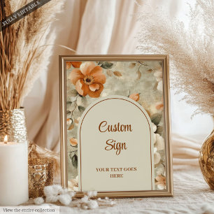 Poster Elegante Boho Terracota Marfim Sage Floral Persona