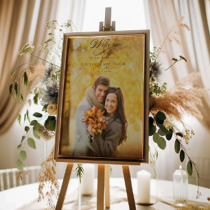 Poster Elegante caligrafia bem-vindo