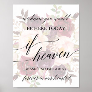 Poster Elegante Caligrafia Desbotada Memorial Floral de C