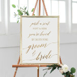 Poster Elegante: Caligrafia Dourada Escolhe Um Sinal De L<br><div class="desc">Esta elegante placa de caligrafia dourada "escolha um assento" é perfeita para um casamento simples. A design neutra apresenta uma poster minimalista decorada com tipografia falsa de ouro romântica e caprichosa. A placa diz "escolha um assento, não um lado, você é amado tanto pelo noivo quanto pela noiva". Nota: Este...</div>