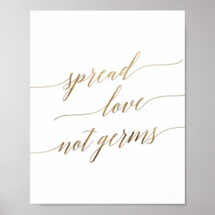 Poster Elegante Caligrafia Dourada Espalha Amor Não Germe