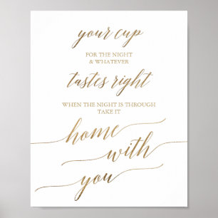 Poster Elegante Caligrafia Dourada Seu Sinal De Casamento
