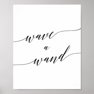 Poster Elegante caligrafia negra faz sinal de onda