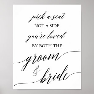 Poster Elegante Caligrafia Preta Escolhe Um Sinal De Luga