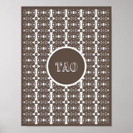 Poster Elegante Caligrafia Tao Marrom e Branco