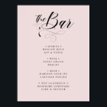 Poster Elegante Calliografia Classic Wedding Menu Poste<br><div class="desc">Menu de Bar Clássico de Casamento de Caligrafia Elegante</div>