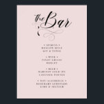 Poster Elegante Calliografia Classic Wedding Menu Poste<br><div class="desc">Menu de Bar Clássico de Casamento de Caligrafia Elegante</div>