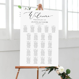 Poster Elegante Carta de Assentos de Boas-Vindas para 21