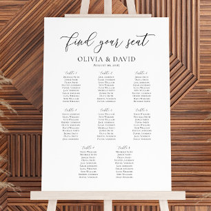 Poster Elegante Carta de Assentos de Boas-Vindas para 8 M