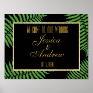 Póster Elegante Cartaz de Boas-Vindas de casamento de Fet