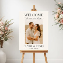 Elegante Cartaz de Boas-Vindas de Casamento Minima