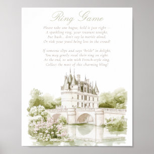 Poster Elegante Castelo Romance Francês Jogo de Anel Nupc