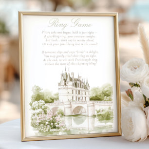 Poster Elegante Castelo Romance Francês Jogo de Anel Nupc