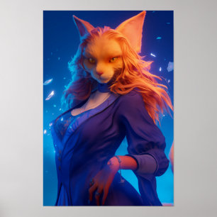 Poster Elegante Cat Anthro