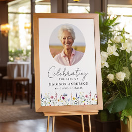 Poster Elegante Celebração de Vida com Foto de Creme de F