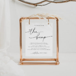 Poster Elegante Chá de fraldas Uma Mensagem Do Sinal De B