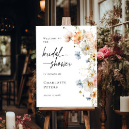 Poster Elegante Chá de panela floral bem-vindo