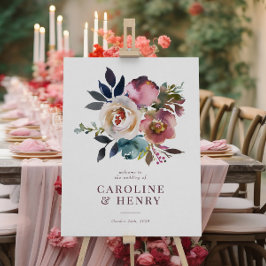 Poster Elegante Chic Romântico - Sinal de Rosa de Casamen