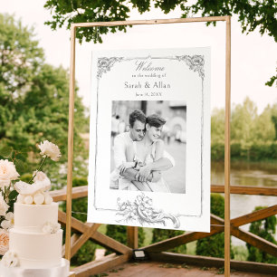 Poster Elegante Clássico de Rococo Floral Francês