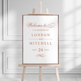 Póster Elegante clássico Terracotta Wedding Welcome