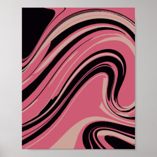 Poster Elegante, cor-de-rosa e Abstrato