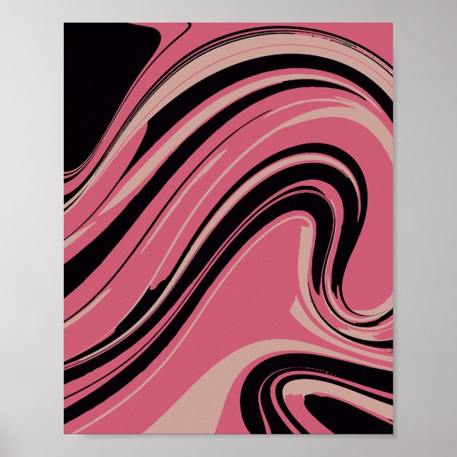 Poster Elegante, cor-de-rosa e Abstrato (Frente)
