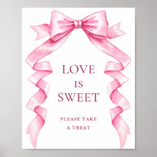 Poster Elegante cor-de-rosa O amor é doce sinal de casame