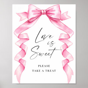Poster Elegante cor-de-rosa O amor é doce sinal de casame