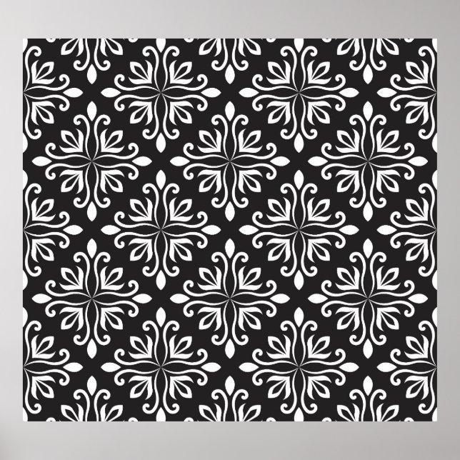 Poster Elegante Damask: Deco de Arte Floral (Frente)