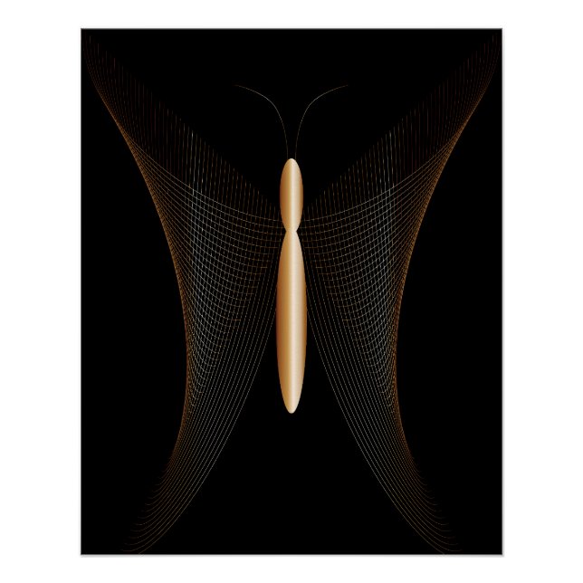Póster elegante de mariposa abstracta  (Frente)