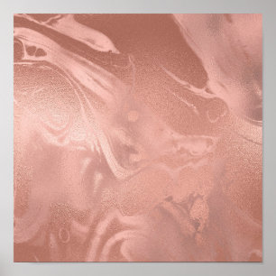 Poster Elegante de rosa de cobre de ouro moderno