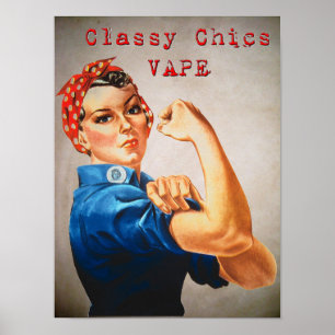 Poster elegante de Rosie do vape dos chiques