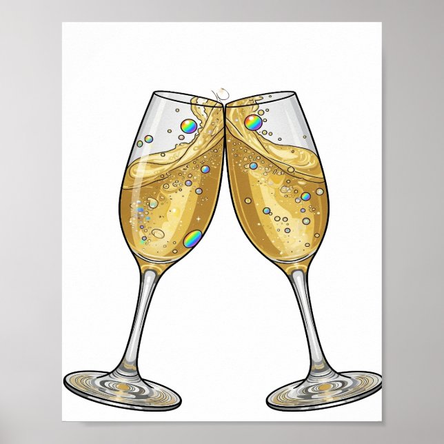 Poster Elegante Design Moderno CHEERS Prata (Frente)