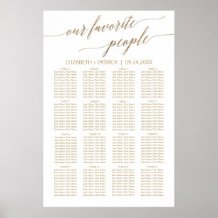 Poster Elegante Dourado Nosso Gráfico de Assento Pessoas