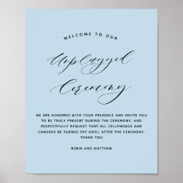 Poster Elegante Dusty Blue Ceremony Sinal de Casamento