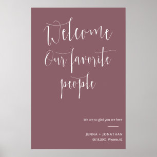 Poster Elegante Dusty Purple - Sinal de Cerimônia de Boas