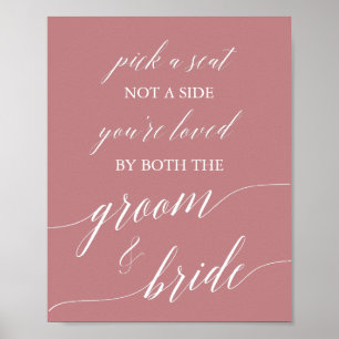 Poster Elegante Dusty Rosa Calliografia Escolhe Um Sinal