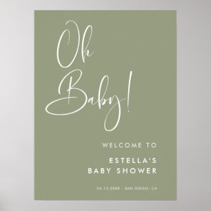 Poster Elegante e moderno sábio verde