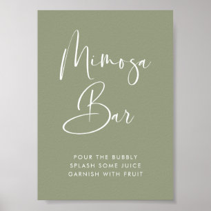 Poster Elegante e moderno Sage Verde Mimosa bar