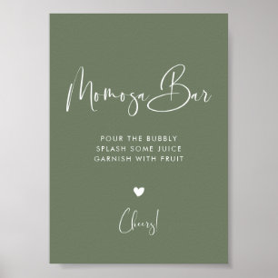 Poster Elegante e moderno Sage Verde Momosa bar