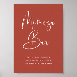 Poster Elegante e moderno sinal de bar Terracotta Mimosa