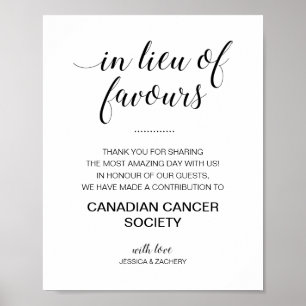 Poster Elegante Em Lugar De Presentes De Casamento Doação
