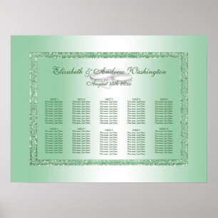 Poster Elegante Emerald Glitter & Silver Casamentos