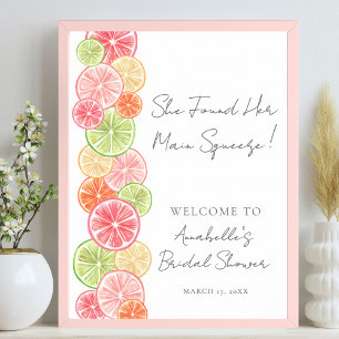 Poster Elegante Espremedura de Citros Boas-Vindas para Ch