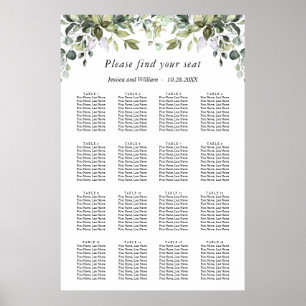 Poster Elegante Eucalyptus 16 Mesas SENTADO