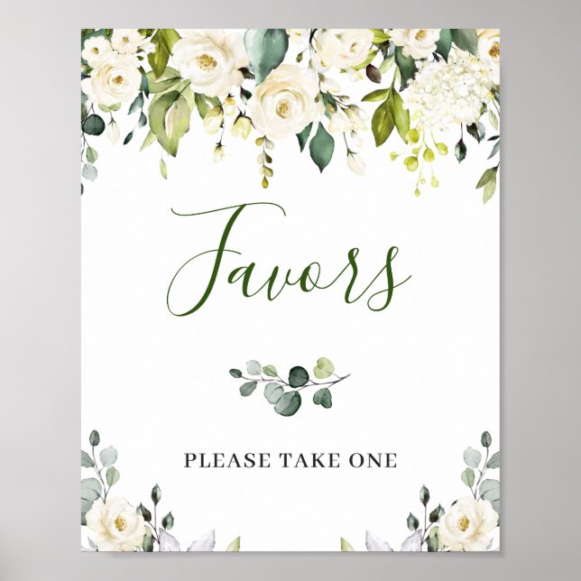 Poster Elegante Eucalyptus Floral Favorece Sinal De Casam (Frente)