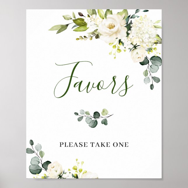 Poster Elegante Eucalyptus Floral Favorece Sinal De Casam (Frente)